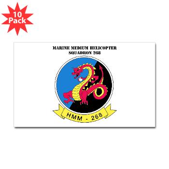 MMHS268 - M01 - 01 - Marine Medium Helicopter Squadron 268 with Text - Sticker (Rectangle 10 pk) - Click Image to Close